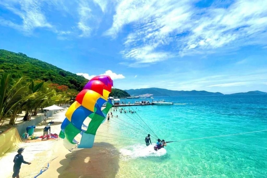 Island beach on a Nha Trang Bay boat tour