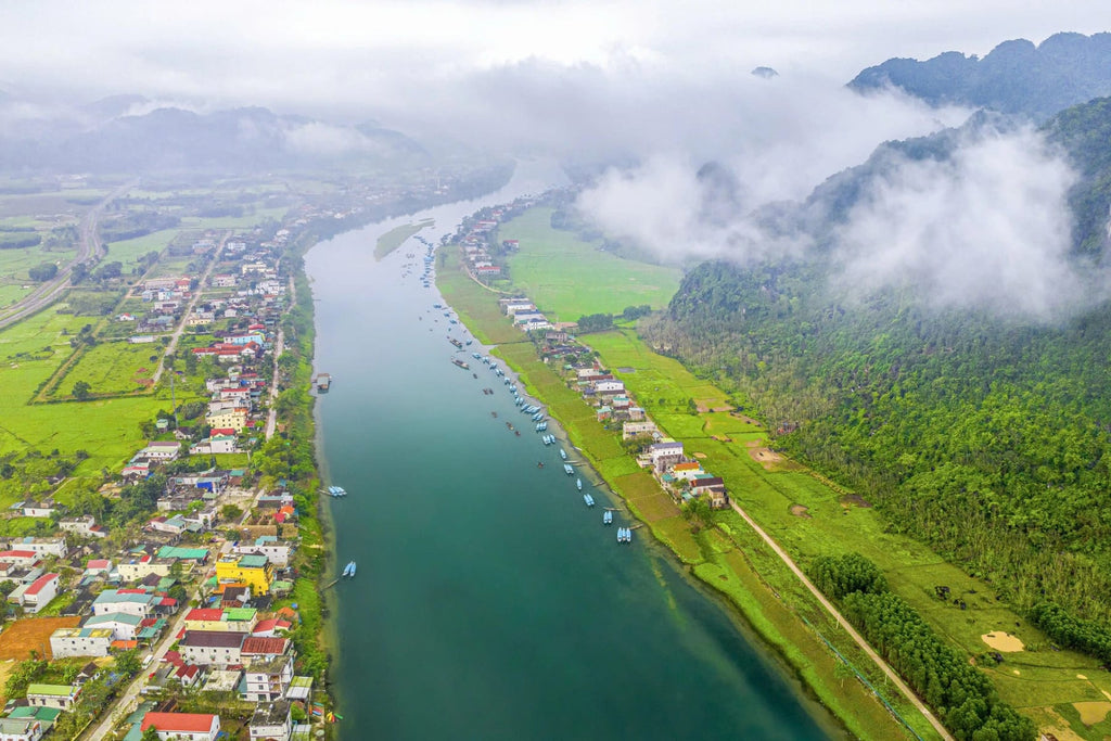 Son River and mountains of Phong Nha-Ke Bang National Park
